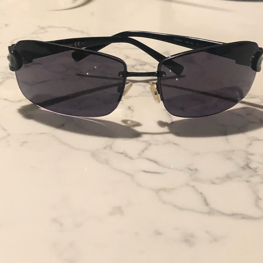 Jimmy Choo Black Sparkle Frameless Sunglasses Gem